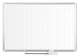 Magnetic Steel Dry-Erase Planning Board, 1 X 2 Grid, Aluminum Frame, 36 X 48