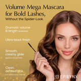 Hypoallergenic Mascara for Sensitive Eyes – Mega Volume for Thinning Lashes, Contact-Lens Safe