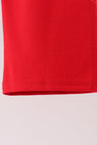 Red Character Embroidery Gingham Pants Set