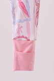 Pink Character Ruffle Bamboo Romper