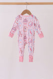 Pink Character Ruffle Bamboo Romper