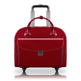 L Series | GRANVILLE | 15 Leather Wheeled Ladies Laptop Briefcase Red