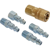 S-211 Milton 1/4 In. M-Style Coupler and Plug Kit, (5-Piece)