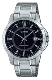 Casio Standard Analog Stainless Steel Black Dial Quartz MTP-V004D-1C Mens Watch