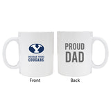 Brigham Young Cougarsproud Dad White Ceramic Coffee Mug 2-Pack