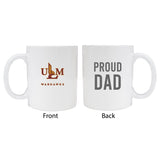University Of Louisiana Monroeproud Dad White Ceramic Coffee Mug 2-Pack