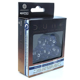Dune Adventures In The Imperium: Arrakis Melange Dice Set - (5) Twenty Sided Rolplaying Dice Set - Translucent Blue With Silver