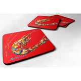 Caroline'S Treasures Mw1006Fc Shrimp Backwards Then Forwards Foam Coasters (Set Of 4), 3.5 H X 3.5 W, Multicolor
