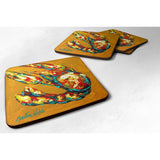 Caroline'S Treasures Mw1018Fc Crawfish Crawfish & Hot Foam Coasters (Set Of 4), 3.5 H X 3.5 W, Multicolor