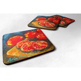 Caroline'S Treasures Mw1059Fc Vegetables-Tomato Slice It Up Foam Coasters (Set Of 4), 3.5 H X 3.5 W, Multicolor