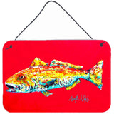 Caroline'S Treasures Fish Red Fish Alphonso Aluminum Metal Wall Or Door Hanging Prints, 8 X 12