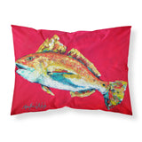 Caroline'S Treasures Mw1103Pillowcase Fish-Red Fish Woo Hoo Moisture Wicking Fabric Standard Pillowcase, Large, Multicolor