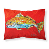 Caroline'S Treasures Mw1111Pillowcase Fish-Red Fish Red Head Moisture Wicking Fabric Standard Pillowcase, Large, Multicolor