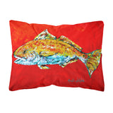 Caroline'S Treasures Mw1111Pw1216 Fish - Red Fish Red Head Canvas Fabric Decorative Pillow, Large, Multicolor