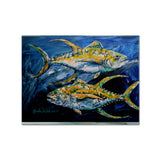 Caroline'S Treasures Mw1125Plmt Fish-Tuna Tuna Blue Fabric Placemat, Multicolor