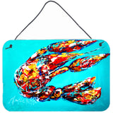 Caroline'S Treasures Lucy The Crawfish In Blue Wall Or Door Hanging Prints Mw1161Ds812, 8 X 12