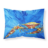 Caroline'S Treasures Mw1163Pillowcase Big Splash Crab In Blue Moisture Wicking Fabric Standard Pillowcase, Large, Multicolor