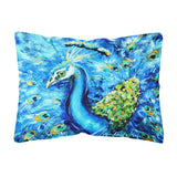 Caroline'S Treasures Peacock Straight Up In Blue Canvas Fabric Decorative Pillow, Large, Multicolor