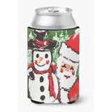 Caroline'S Treasures Mw1167Cc Friends Snowman And Santa Claus Can Or Bottle Hugger, Multicolor