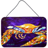 Caroline'S Treasures The Right Stuff Crab In Purple Wall Or Door Hanging Prints, 8 X 12
