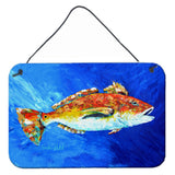 Caroline'S Treasures Red Fish White Spin Wall Or Door Hanging Prints Mw1212Ds812, 8 X 12