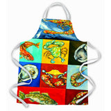 Caroline'S Treasures Mw1250Apron Mixed Seafood Apron, Large, Multicolor