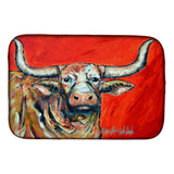 Caroline'S Treasures Mw1281Ddm See Red Longhorn Cow Dish-Drying-Mats, 14 X 21, Multicolor
