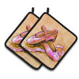 Caroline'S Treasures Mw1304Pthd Ballet Shoes Brown And Pink Pair Of Pot Holders Potholders, Multicolor