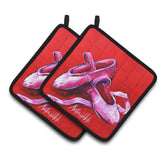 Caroline'S Treasures Mw1306Pthd Ballet Shoes Red Pair Of Pot Holders Potholders, Multicolor