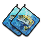Caroline'S Treasures Mw1310Pthd Bobby Bass Pair Of Pot Holders Potholders, Multicolor