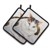 Caroline'S Treasures Mw1334Pthd Lanie Cat Pair Of Pot Holders Potholders, Multicolor