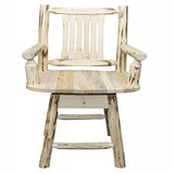 Montana Collection Counter Height Swivel Captain'S Barstool, Clear Lacquer Finish