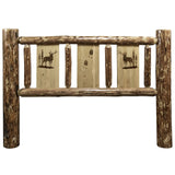 Glacier Country Collection California King Headboard W/ Laser Engraved Elk Design