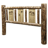 Glacier Country Collection California King Headboard W/ Laser Engraved Moose Design