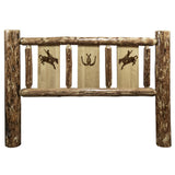 Glacier Country Collection Full Headboard W/ Laser Engraved Bronc Design
