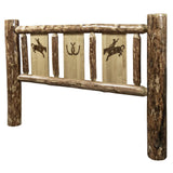 Glacier Country Collection Full Headboard W/ Laser Engraved Bronc Design