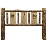 Glacier Country Collection Full Headboard W/ Laser Engraved Elk Design