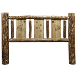 Glacier Country Collection Queen Headboard W/ Laser Engraved Wolf Design