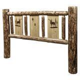 Glacier Country Collection King Headboard W/ Laser Engraved Elk Design