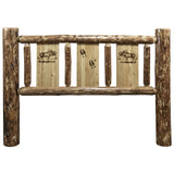 Glacier Country Collection King Headboard W/ Laser Engraved Moose Design