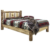 Glacier Country Collection California King Platform Bed W/ Laser Engraved Pine Tree Design