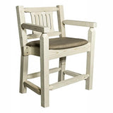 Homestead Collection Counter Height Captain'S Barstool - Buckskin Upholstery, Clear Lacquer Finish