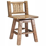 Homestead Collection Barstool W/ Back & Swivel, Stain & Clear Lacquer Finish