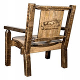 Homestead Collection Captain'S Chair W/ Laser Engraved Moose Design, Stain & Lacquer Finish
