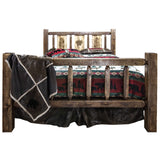 Homestead Collection Full Bed W/ Laser Engraved Pine Tree Design, Stain & Clear Lacquer Finish