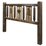 Homestead Collection Queen Headboard W/ Laser Engraved Pine Design, Stain & Clear Lacquer Finish