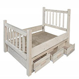 Homestead Collection King Bed W/ Storage, Ready To Finish