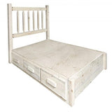 Homestead Collection Full Platform Bed W/ Storage, Clear Lacquer Finish