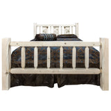 Homestead Collection Twin Bed W/ Laser Engraved Wolf Design, Ready To Finish