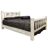 Homestead Collection Twin Bed W/ Laser Engraved Moose Design, Clear Lacquer Finish